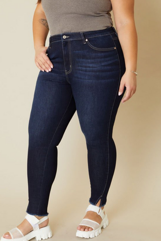 Plus Size, High Rise Ankle Skinny (Dark)