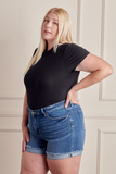 Plus Size, High Rise Single Fold Shorts (Medium)
