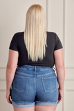 Plus Size, High Rise Single Fold Shorts (Medium)
