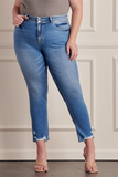 Plus Size, High Rise Slim Straight Jeans (Medium)