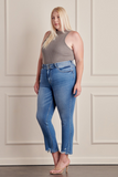 Plus Size, High Rise Slim Straight Jeans (Medium)