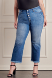 Plus Size, High Rise Straight Leg Jeans (Medium)