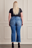 Plus Size, High Rise Straight Leg Jeans (Medium)