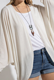 Plus Size, Long Sleeve Cardigan (Oatmeal)