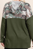 plus size camo hoodie top