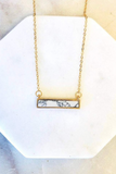 Stone Bar Necklace (White)