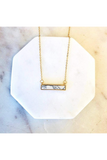 Stone Bar Necklace (White)