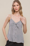 Striped Button Down Cami (Black)