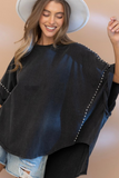 Studded Oversized High Low T-shirt