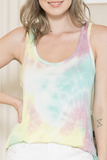 Tie Dye Tank Top With Back Twist (Mint)