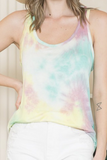 Tie Dye Tank Top With Back Twist (Mint)