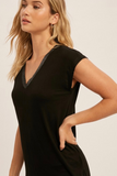 V-Neck Relaxed Fit T-Shirt (Black)