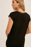 V-Neck Relaxed Fit T-Shirt (Black)