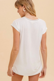 V-Neck Relaxed Fit T-Shirt (White)