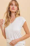 V-Neck Relaxed Fit T-Shirt (White)
