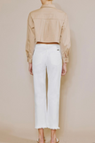 White High Rise Straight Leg Jeans