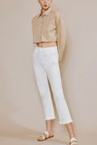 White High Rise Straight Leg Jeans